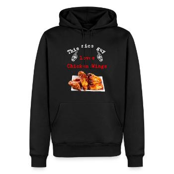 Ailes de poulet - Sweat à capuche Premium bio Homme - noir - Devant - Nico (187cm)