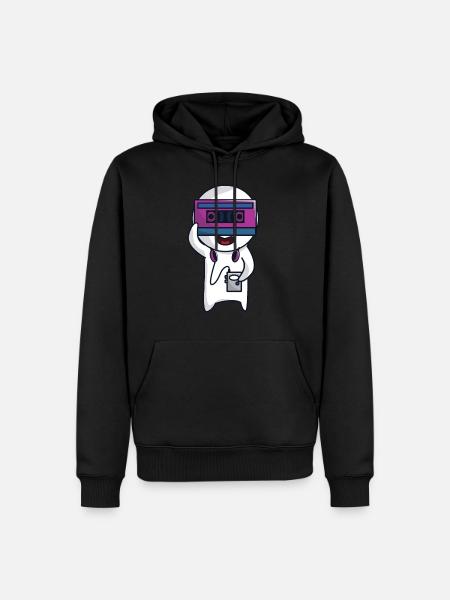 Retro Musik Kassette - Männer Premium Bio Hoodie - Schwarz