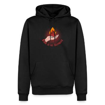 Feuer Element Elemente Hand Camping Natur - Männer Premium Bio Hoodie - Schwarz - Vorne - Nico (187cm)