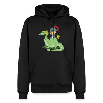Drache Drachen Ritter Geschenk Kind Sohn Burg - Männer Premium Bio Hoodie - Schwarz - Vorne - Nico (187cm)