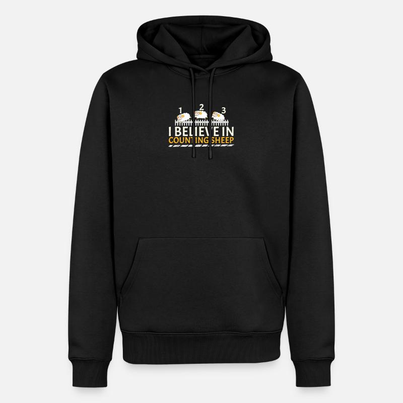 COUNTING SHEEP - Männer Premium Bio Hoodie - Schwarz