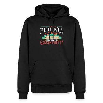 Gartengeschenke Es ist die Petunie, die A macht - Männer Premium Bio Hoodie - Schwarz - Vorne - Nico (187cm)