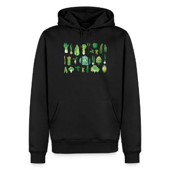 All Kinds Of Green Vegetables - Men’s Premium Organic Hoodie - black - Front - Nico (187cm)