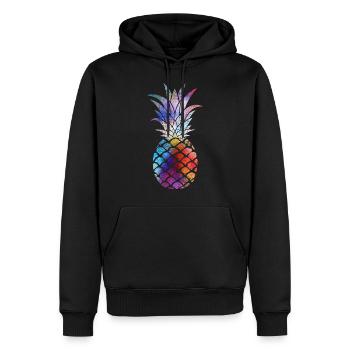 Résumé d'ananas - Sweat à capuche Premium bio Homme - noir - Devant - Nico (187cm)