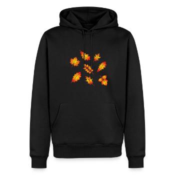 Herbst - Männer Premium Bio Hoodie - Schwarz - Vorne - Nico (187cm)