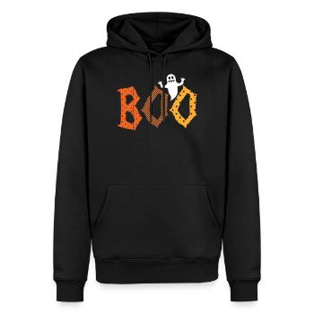 Boo, fantôme, fantôme, halloween - Sweat à capuche Premium bio Homme - noir - Devant - Nico (187cm)