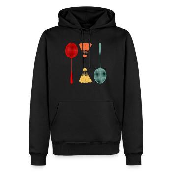 badminton - Men’s Premium Organic Hoodie - black - Front - Nico (187cm)