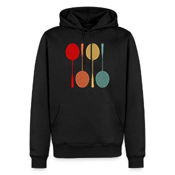 badminton - Men’s Premium Organic Hoodie - black - Front - Nico (187cm)