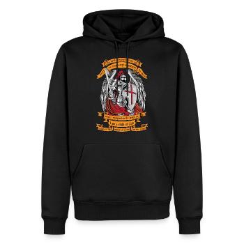Chevalier templier je suis un enfant de dieu chemise halloween - Sweat à capuche Premium bio Homme - noir - Devant - Nico (187cm)