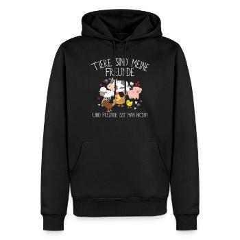 Tiere Freunde Vegan Geschenk Veganer - Männer Premium Bio Hoodie - Schwarz - Vorne - Nico (187cm)