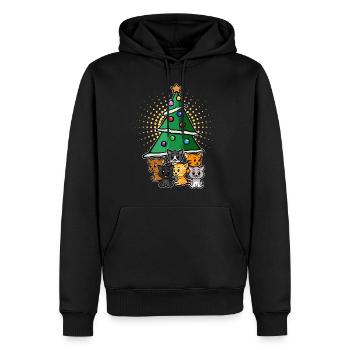Cadeau de Noël avec des chats pour le propriétaire de chat - Sweat à capuche Premium bio Homme - noir - Devant - Nico (187cm)