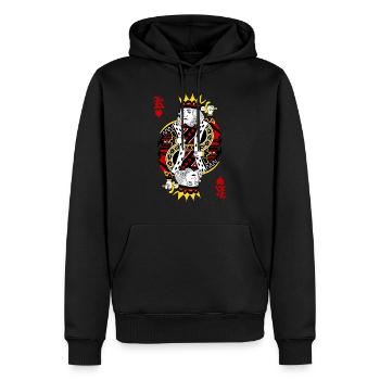 Herz König Poker Karte Halloween Kostüm lustig - Männer Premium Bio Hoodie - Schwarz - Vorne - Nico (187cm)