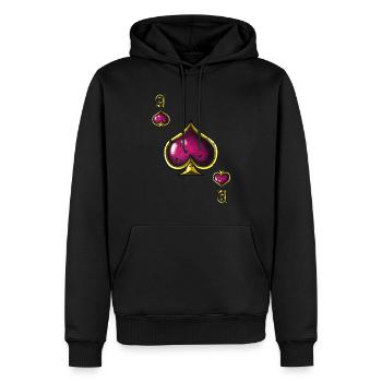 As de pique poker carte halloween costume drôle - Sweat à capuche Premium bio Homme - noir - Devant - Nico (187cm)