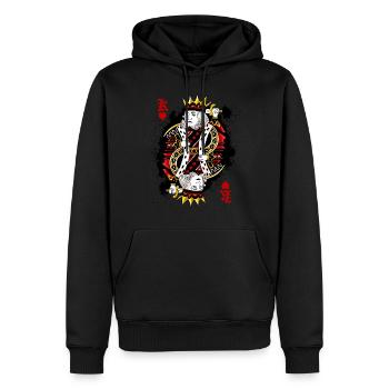 Herz König Poker Karte Halloween Kostüm lustig - Männer Premium Bio Hoodie - Schwarz - Vorne - Nico (187cm)