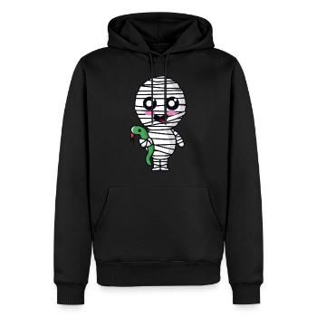 Mumie mit Schlange - Männer Premium Bio Hoodie - Schwarz - Vorne - Nico (187cm)