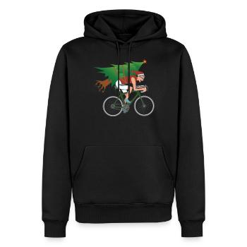 Weihnachtsbaum Lieferdienst T-Shrit Winter Fahrrad - Männer Premium Bio Hoodie - Schwarz - Vorne - Nico (187cm)