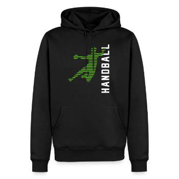 handball - Sweat à capuche Premium bio Homme - noir - Devant - Nico (187cm)