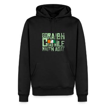 Irlande Irlande - Sweat à capuche Premium bio Homme - noir - Devant - Nico (187cm)