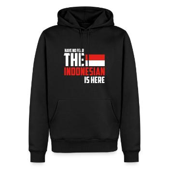 Indonesien - Männer Premium Bio Hoodie - Schwarz - Vorne - Nico (187cm)