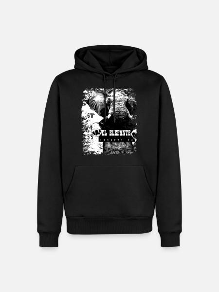 Elefant Säugetier Elefante Geschenk - Männer Premium Bio Hoodie - Schwarz