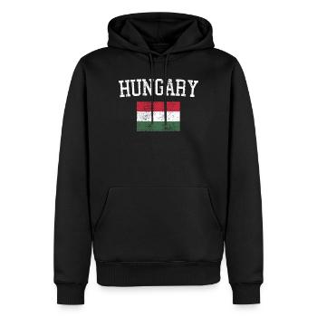 Hongrie - Sweat à capuche Premium bio Homme - noir - Devant - Nico (187cm)