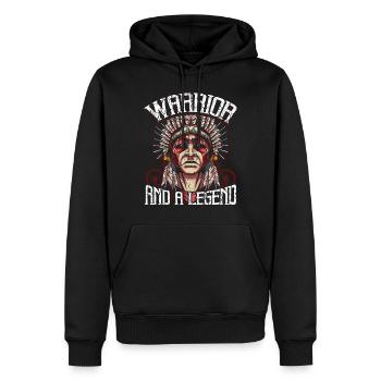Chef indien apache indien indien - Sweat à capuche Premium bio Homme - noir - Devant - Nico (187cm)