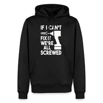 Artisans réparation bricolage technicien cadeau - Sweat à capuche Premium bio Homme - noir - Devant - Nico (187cm)