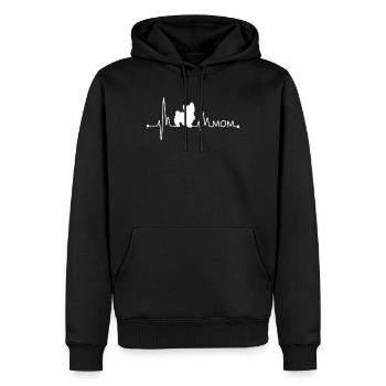 Heartbeat Pulse Yorkshire Terrrier Mom Hund Liebhaber - Männer Premium Bio Hoodie - Schwarz - Vorne - Nico (187cm)
