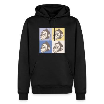 Pop Art Monkey - Sweat à capuche Premium bio Homme - noir - Devant - Nico (187cm)