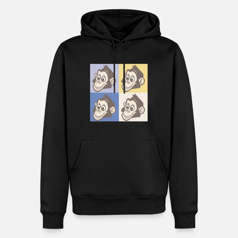 Pop Art Monkey - Sweat à capuche Premium bio Homme - noir
