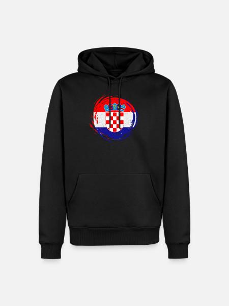 Kroatien - Männer Premium Bio Hoodie - Schwarz