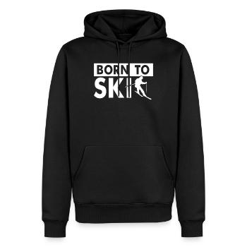 Born To Ski T-shirt & cadeau - Sweat à capuche Premium bio Homme - noir - Devant - Nico (187cm)