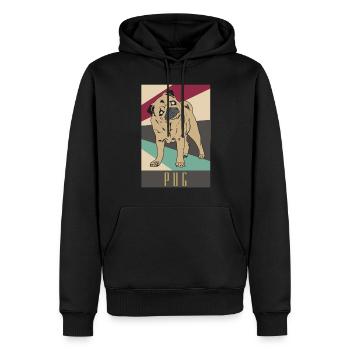 Mops - Männer Premium Bio Hoodie - Schwarz - Vorne - Nico (187cm)