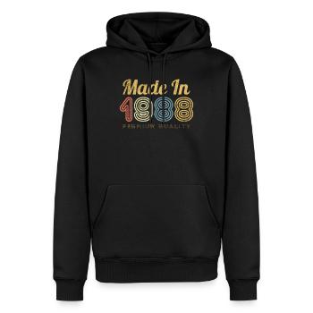 Made in 1988 Jahrgang Geschenk Männer / Frauen - Männer Premium Bio Hoodie - Schwarz - Vorne - Nico (187cm)