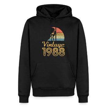 1988 Vintage Bergsteigen Felsen Bouldern Klettern - Männer Premium Bio Hoodie - Schwarz - Vorne - Nico (187cm)