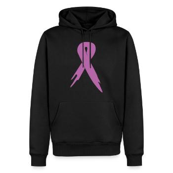 Cadeau de chemise de ruban de cancer - Sweat à capuche Premium bio Homme - noir - Devant - Nico (187cm)