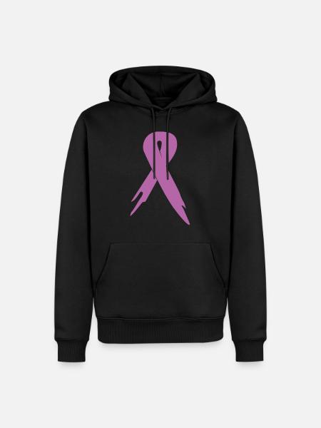 Krebs Schleife Shirt Geschenk - Männer Premium Bio Hoodie - Schwarz