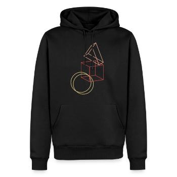 Geometric shapes - Men’s Premium Organic Hoodie - black - Front - Nico (187cm)