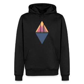 Geometric shapes triangles - Men’s Premium Organic Hoodie - black - Front - Nico (187cm)
