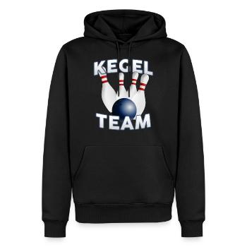 Kegel Team Kegeln Bowling Kegler Kegelclub Spruch - Männer Premium Bio Hoodie - Schwarz - Vorne - Nico (187cm)