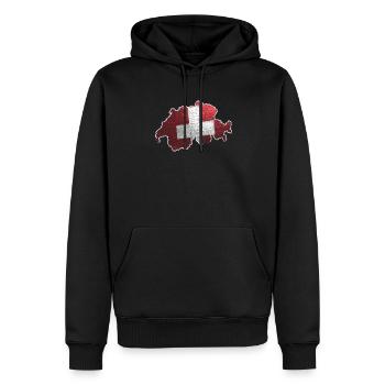 Schweiz - Männer Premium Bio Hoodie - Schwarz - Vorne - Nico (187cm)