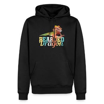 Bartagame - Männer Premium Bio Hoodie - Schwarz - Vorne - Nico (187cm)