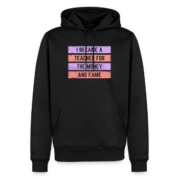 professeur - Sweat à capuche Premium bio Homme - noir - Devant - Nico (187cm)
