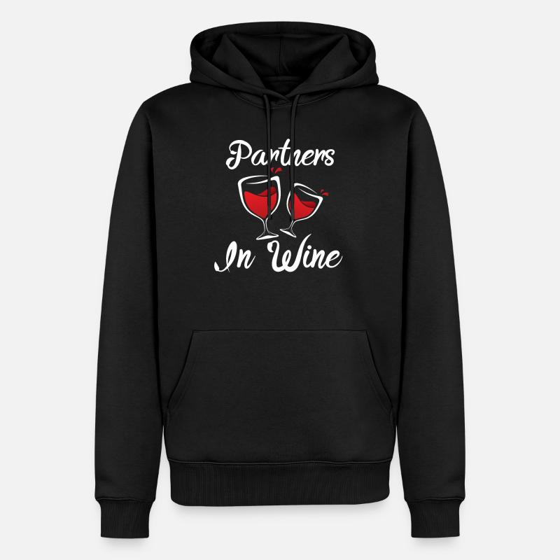 Wein - Männer Premium Bio Hoodie - Schwarz
