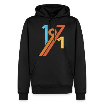 1971 Vintage Retro Geburtstag - Männer Premium Bio Hoodie - Schwarz - Vorne - Nico (187cm)