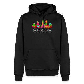 Barcelone - Sweat à capuche Premium bio Homme - noir - Devant - Nico (187cm)