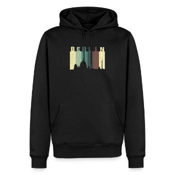 Skyline de Berlin - Sweat à capuche Premium bio Homme - noir - Devant - Nico (187cm)