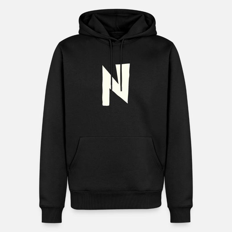 Buchstabe N - Männer Premium Bio Hoodie - Schwarz