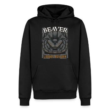 castor - Sweat à capuche Premium bio Homme - noir - Devant - Nico (187cm)