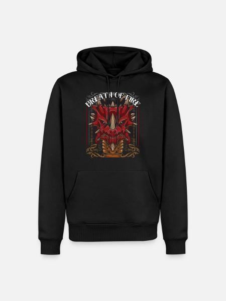 Drache - Männer Premium Bio Hoodie - Schwarz
